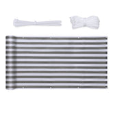 Sekey balcony privacy screen made of 220 g/m² HDPE, grey-white-black striped